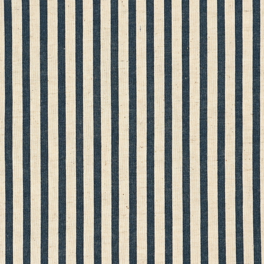Cotton Linen Blended Sheeting Navy Stripe