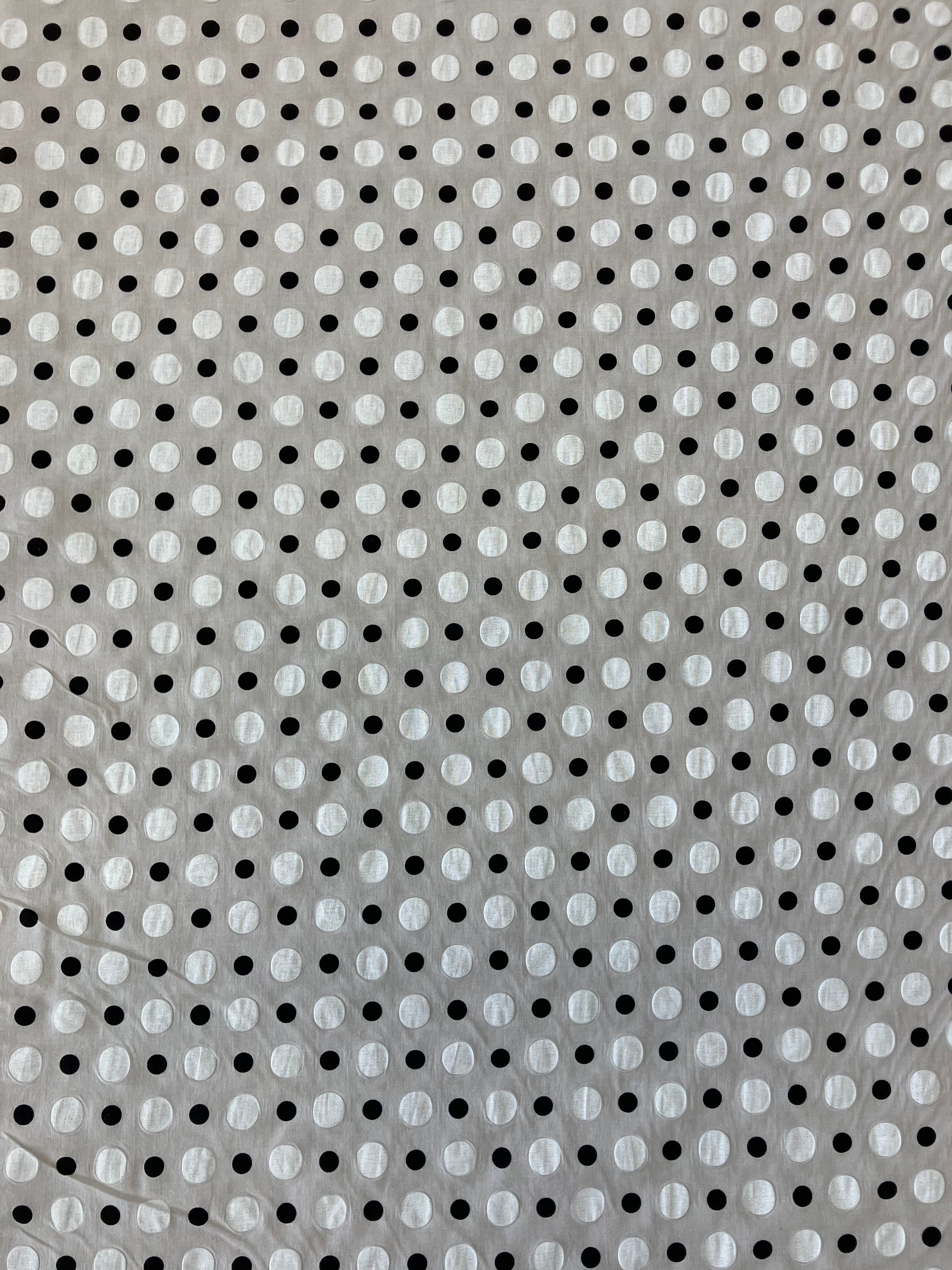 KOKKA Design Waffle Ripple Cotton Lawn Black and White polka dots
