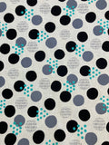 KOKKA Art Geome Dots Cotton Linen Blend Canvas Grey/Green